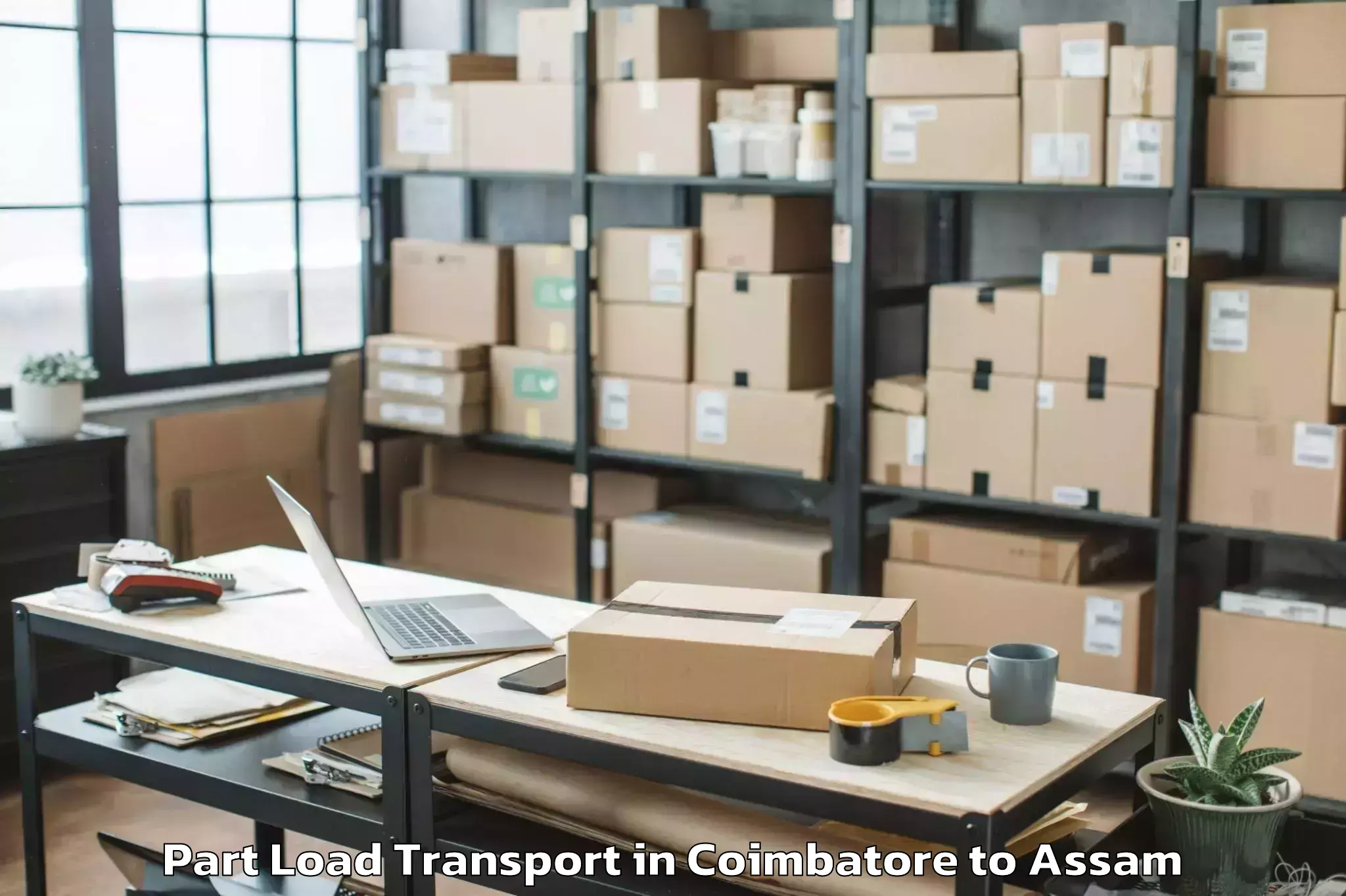 Book Coimbatore to Jorhat Part Load Transport Online